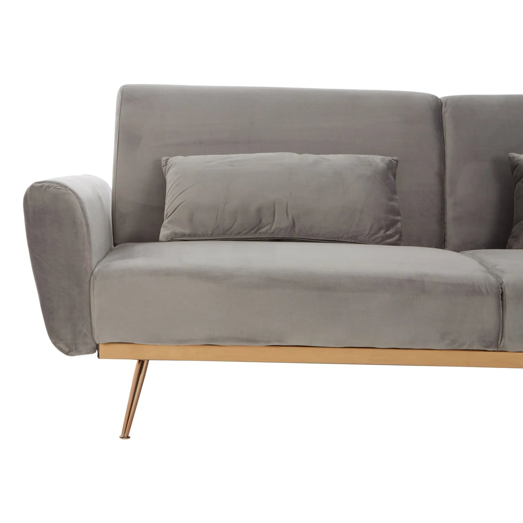 Halton Grey Velvet Sofa Bed Studio 55