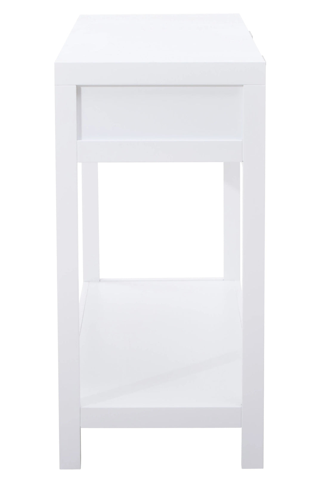 Sherwood White Wood and Rattan Two Drawer Console Table Studio 55