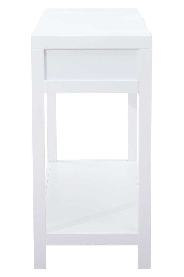 Sherwood White Wood and Rattan Two Drawer Console Table Studio 55