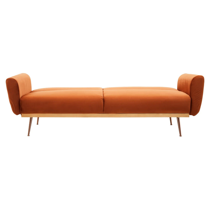Halton Burnt Orange Velvet Sofa Bed Studio 55