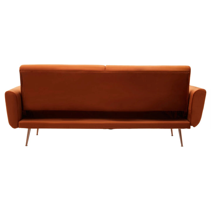 Halton Burnt Orange Velvet Sofa Bed Studio 55