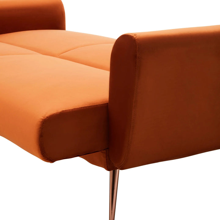 Halton Burnt Orange Velvet Sofa Bed Studio 55