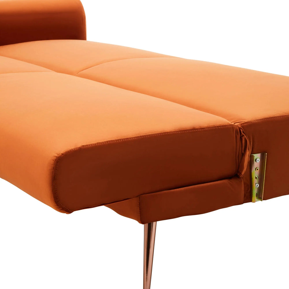 Halton Burnt Orange Velvet Sofa Bed Studio 55