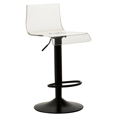 Bayona Clear Acrylic Bar Stool with Black Base & Footrest Studio 55