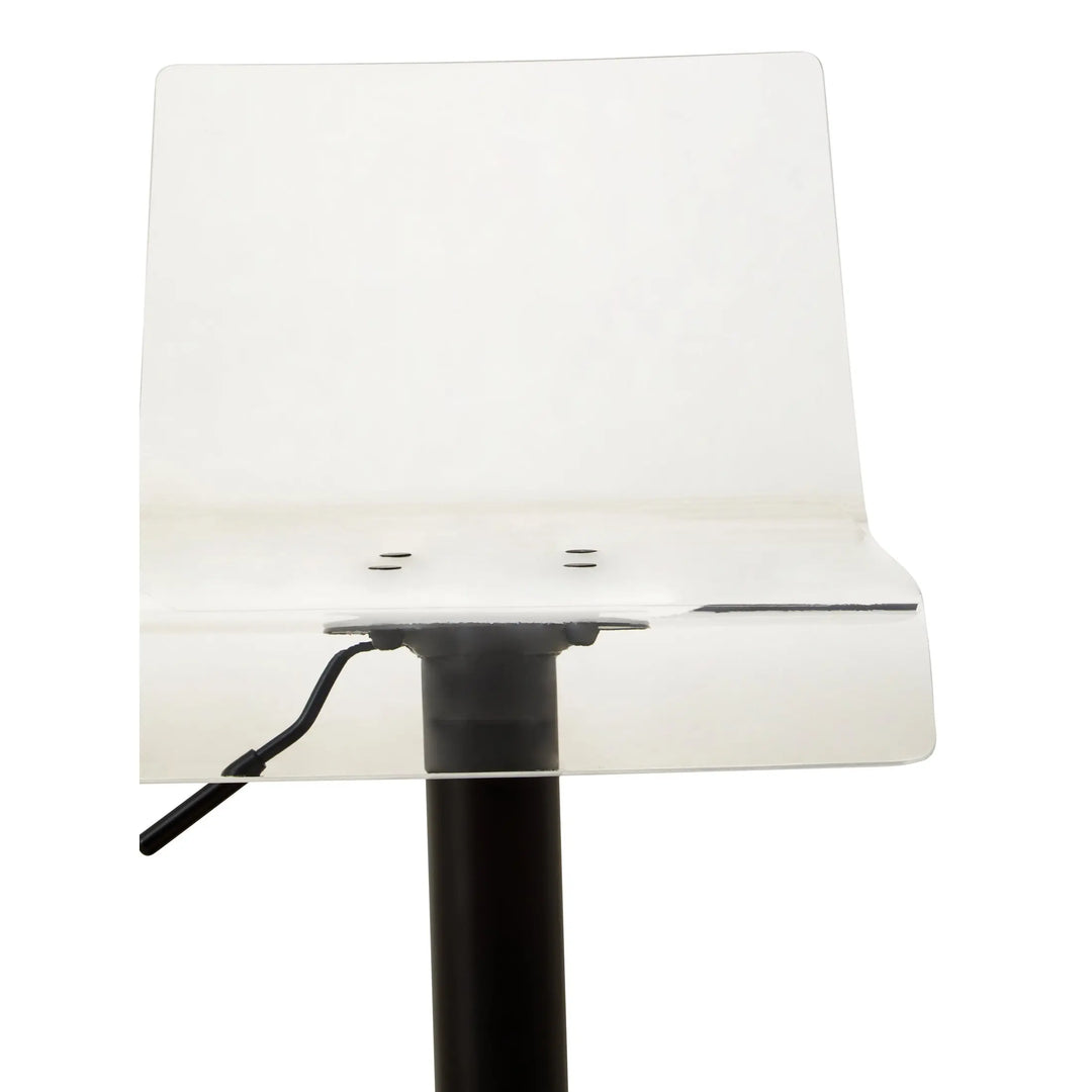 Bayona Clear Acrylic Bar Stool with Black Base & Footrest Studio 55