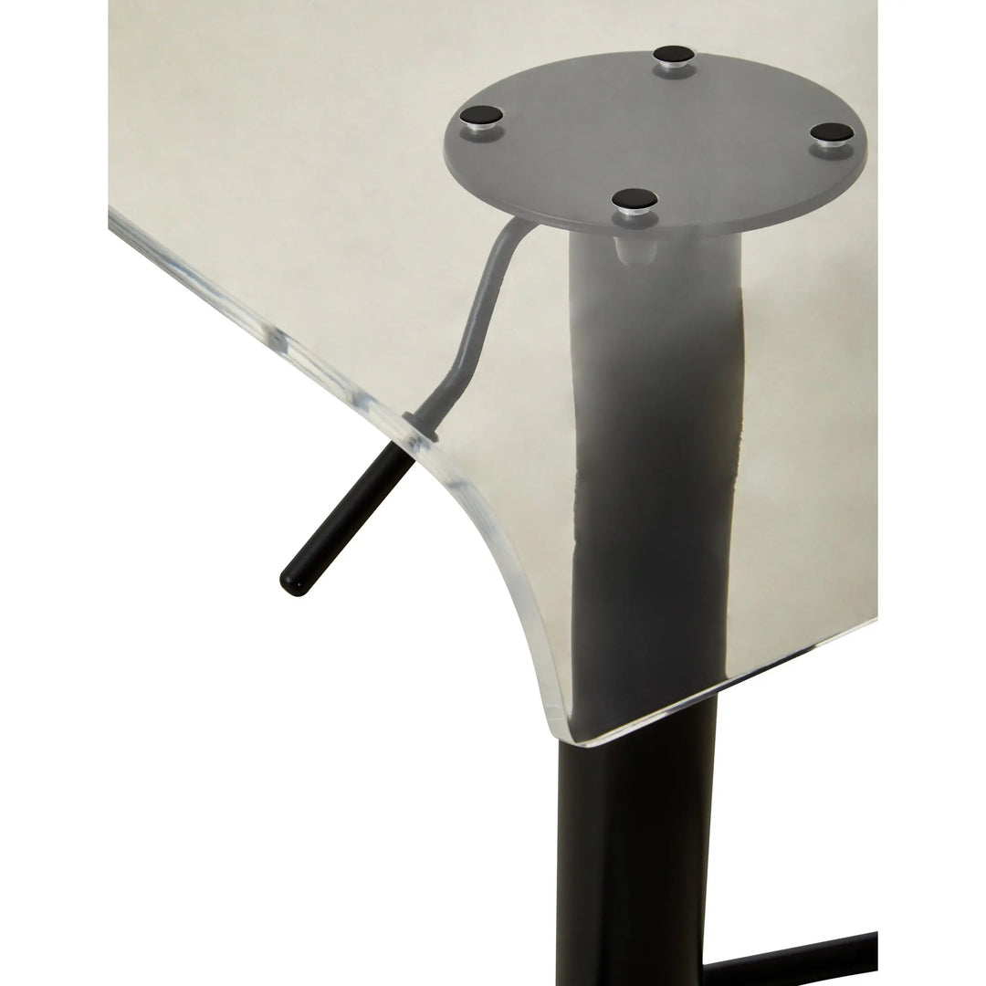 Bayona Clear Acrylic Bar Stool with Black Base & Footrest Studio 55