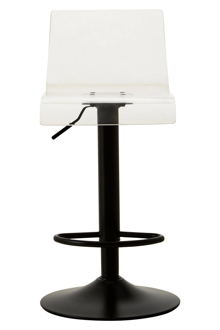 Bayona Clear Acrylic Bar Stool with Black Base & Footrest Studio 55