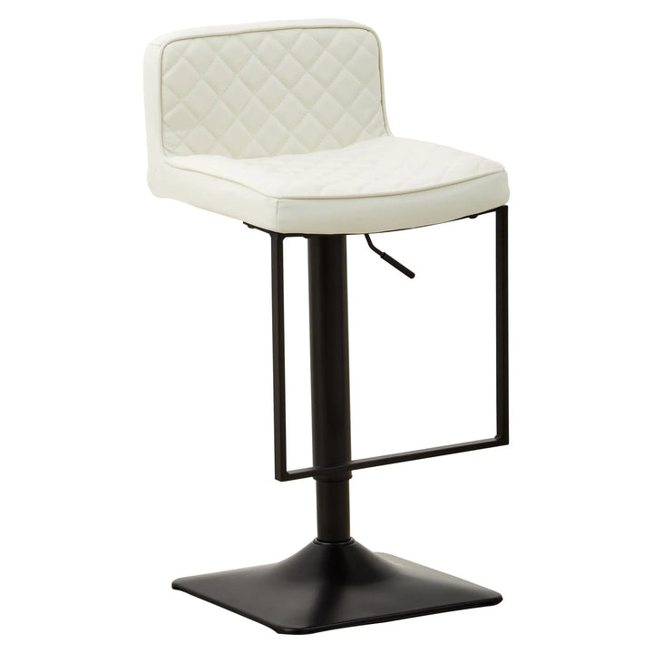 Bayona White Leather-Effect Bar Chair with Black Base & Footrest Studio 55