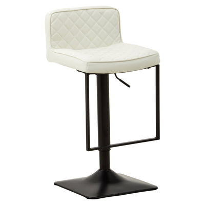 Bayona White Leather-Effect Bar Chair with Black Base & Footrest Studio 55