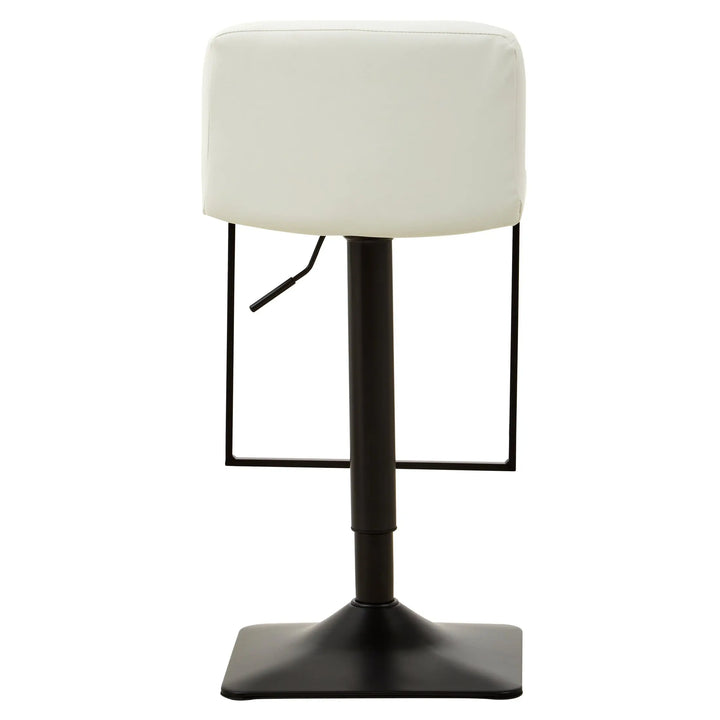 Bayona White Leather-Effect Bar Chair with Black Base & Footrest Studio 55