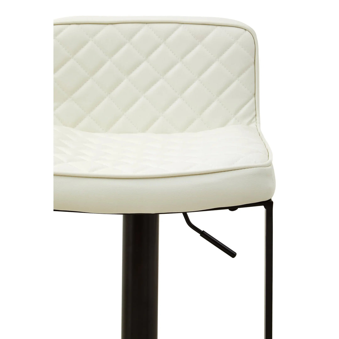 Bayona White Leather-Effect Bar Chair with Black Base & Footrest Studio 55
