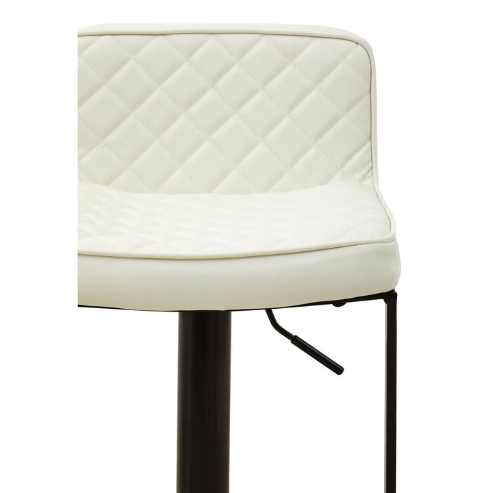 Bayona White Leather-Effect Bar Chair with Black Base & Footrest Studio 55