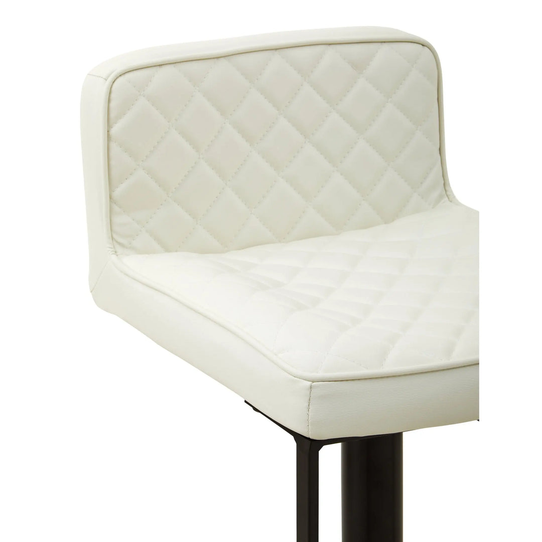 Bayona White Leather-Effect Bar Chair with Black Base & Footrest Studio 55