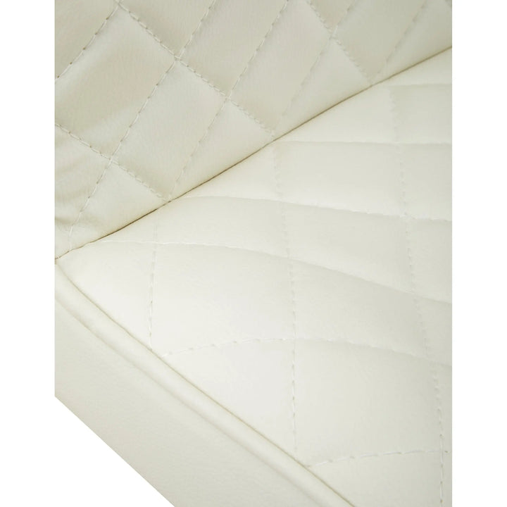 Bayona White Leather-Effect Bar Chair with Black Base & Footrest Studio 55