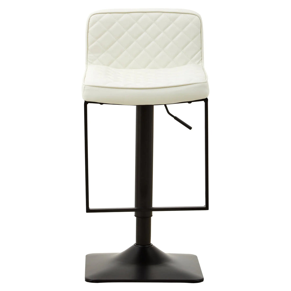 Bayona White Leather-Effect Bar Chair with Black Base & Footrest Studio 55