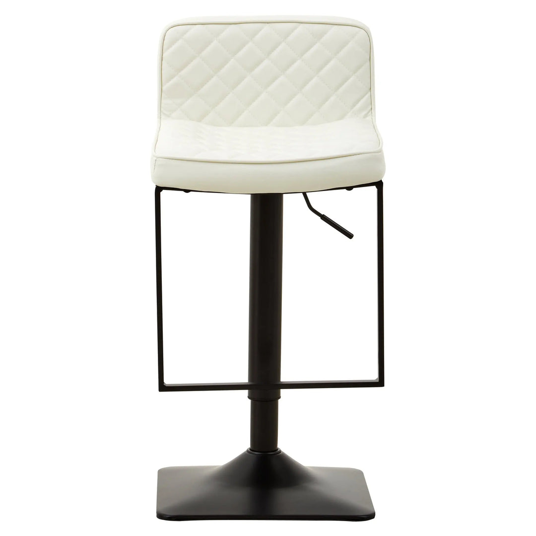 Bayona White Leather-Effect Bar Chair with Black Base & Footrest Studio 55