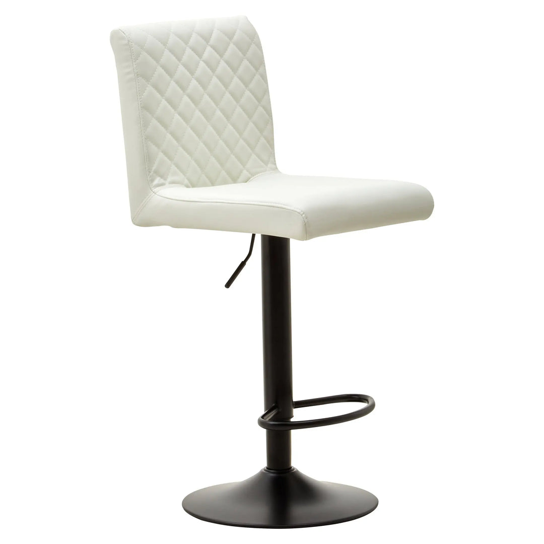 Bayona High Back White Leather-Effect Bar Chair with Footrest Studio 55