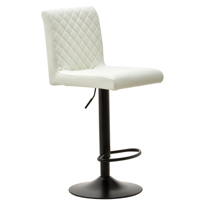 Bayona High Back White Leather-Effect Bar Chair with Footrest Studio 55