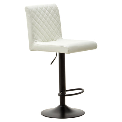 Bayona High Back White Leather-Effect Bar Chair with Footrest Studio 55
