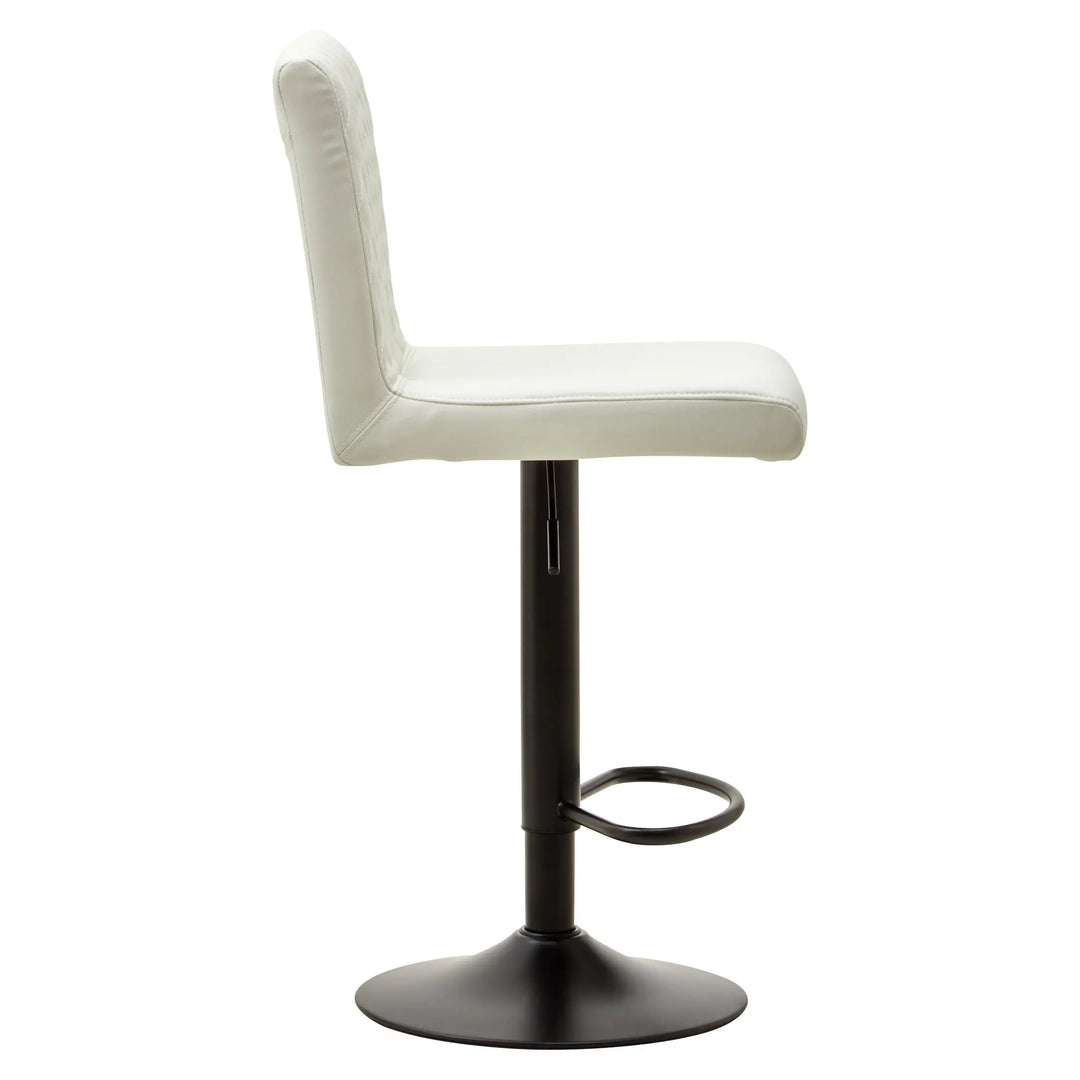 Bayona High Back White Leather-Effect Bar Chair with Footrest Studio 55