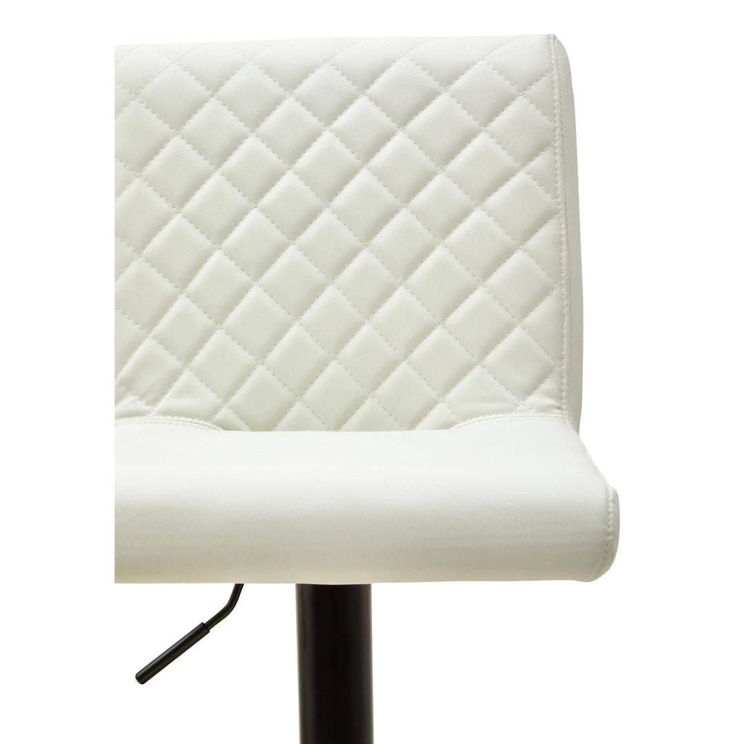 Bayona High Back White Leather-Effect Bar Chair with Footrest Studio 55