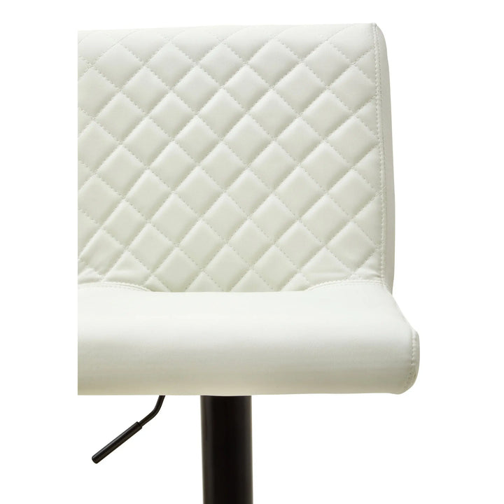 Bayona High Back White Leather-Effect Bar Chair with Footrest Studio 55