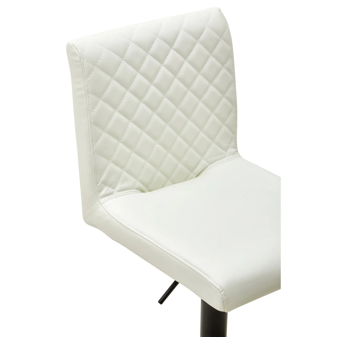 Bayona High Back White Leather-Effect Bar Chair with Footrest Studio 55
