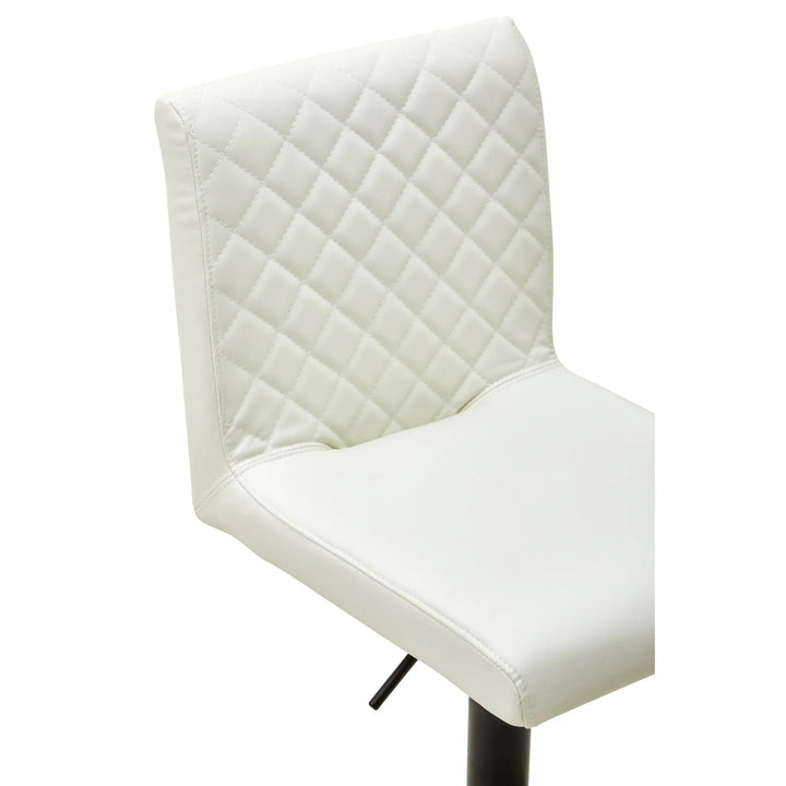 Bayona High Back White Leather-Effect Bar Chair with Footrest Studio 55
