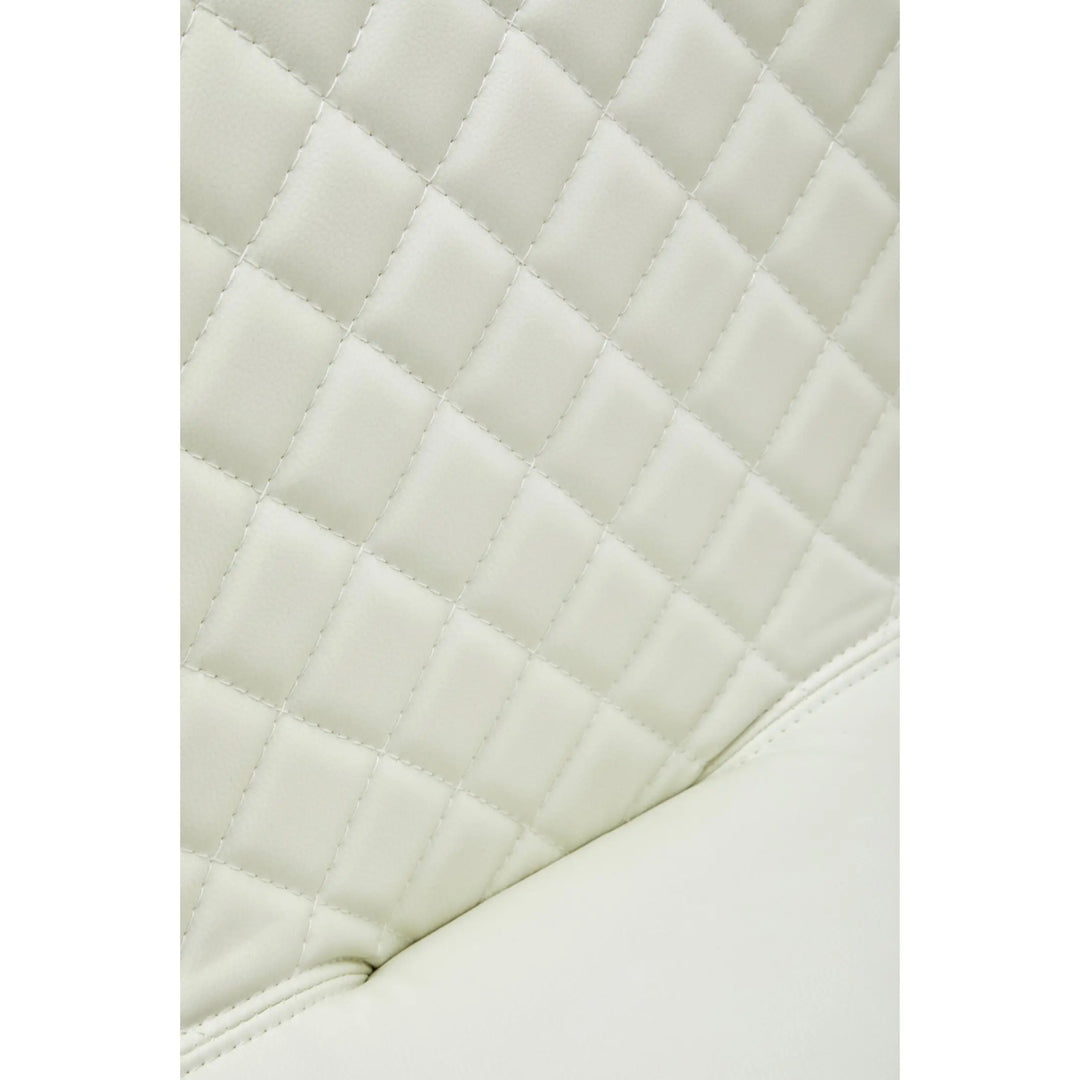 Bayona High Back White Leather-Effect Bar Chair with Footrest Studio 55