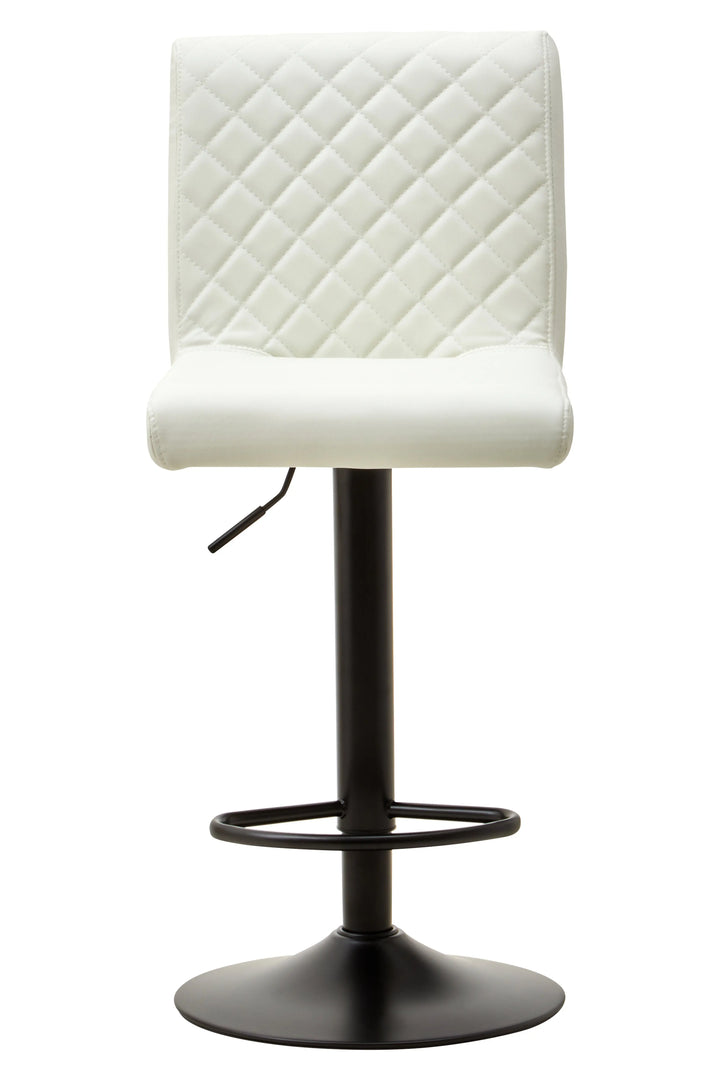 Bayona High Back White Leather-Effect Bar Chair with Footrest Studio 55