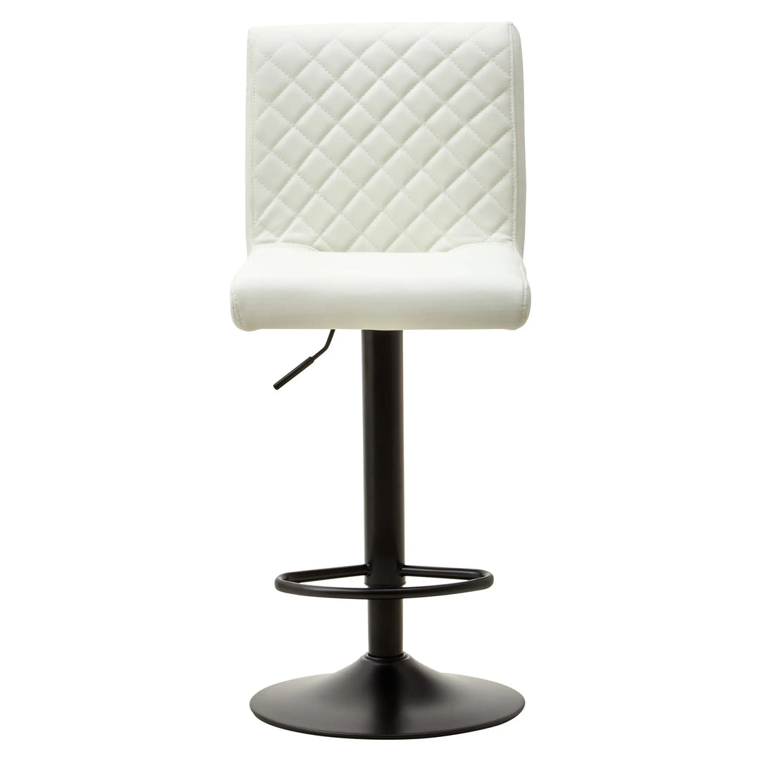Bayona High Back White Leather-Effect Bar Chair with Footrest Studio 55