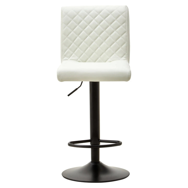 Bayona High Back White Leather-Effect Bar Chair with Footrest Studio 55