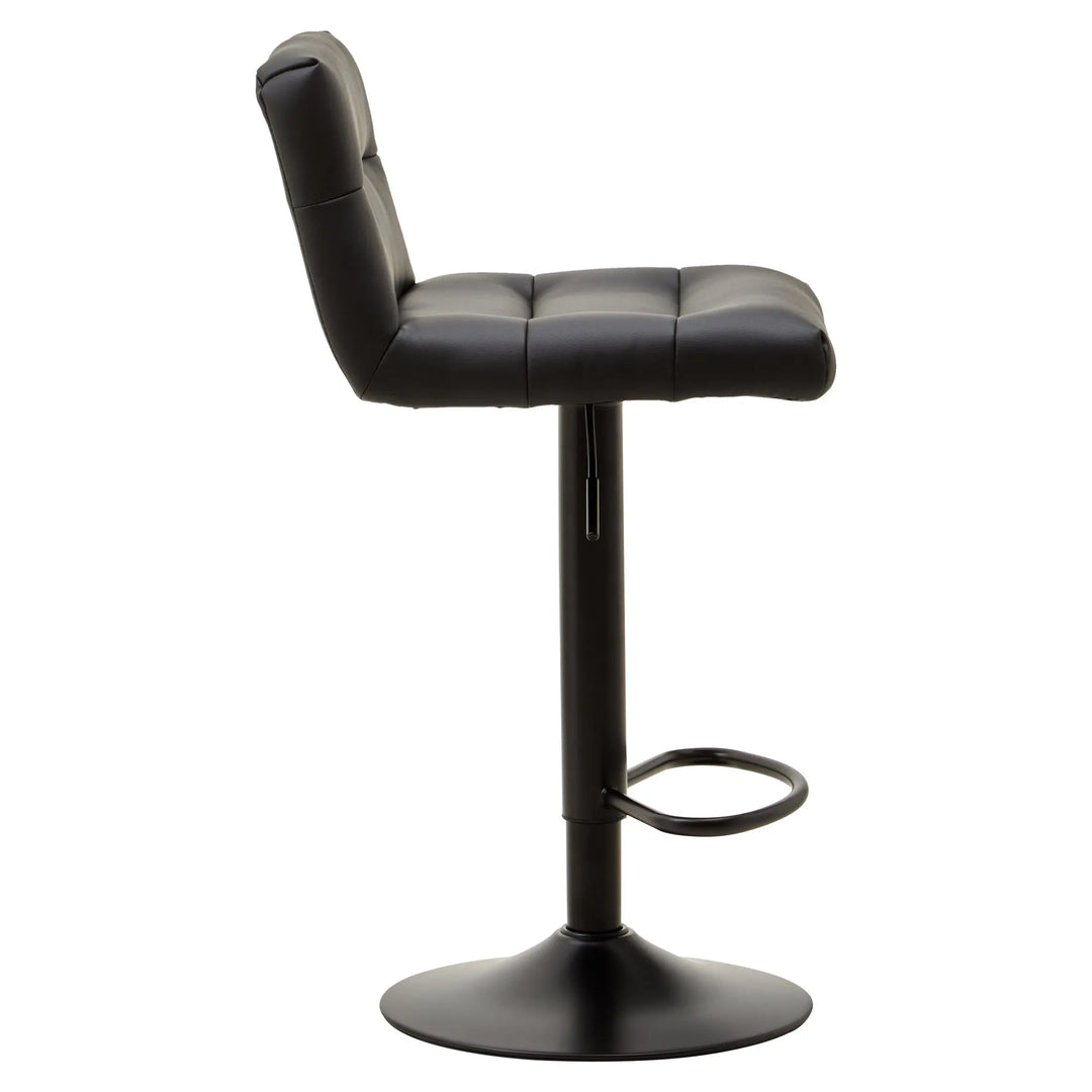 Bayona Black Leather Effect Bar Stool Studio 55