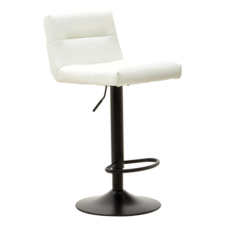 Bayona White Leather-Effect Bar Stool with Footrest Studio 55