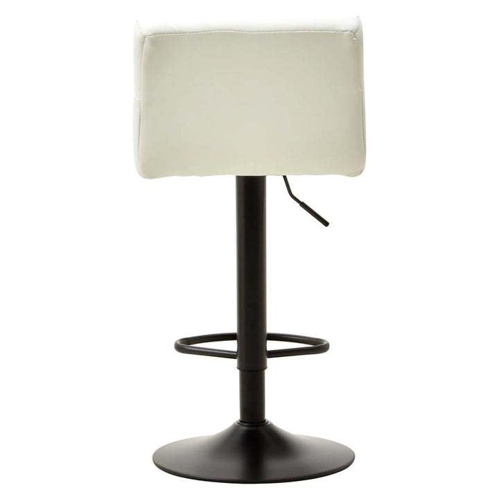 Bayona White Leather-Effect Bar Stool with Footrest Studio 55