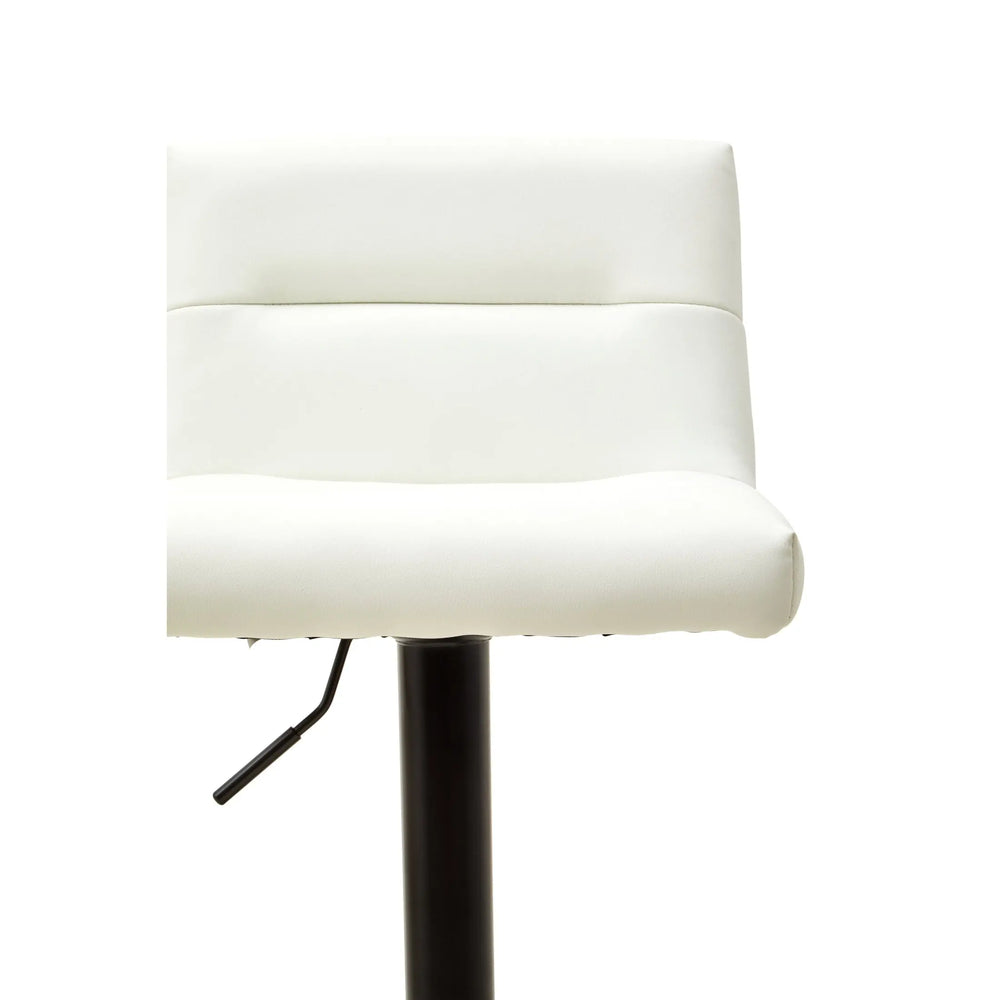 Bayona White Leather-Effect Bar Stool with Footrest Studio 55