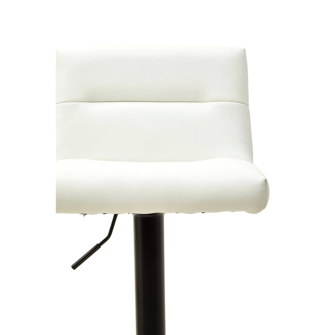 Bayona White Leather-Effect Bar Stool with Footrest Studio 55