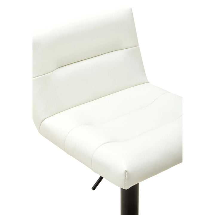 Bayona White Leather-Effect Bar Stool with Footrest Studio 55