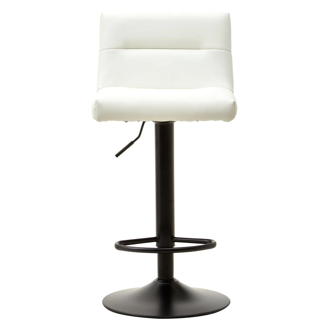 Bayona White Leather-Effect Bar Stool with Footrest Studio 55