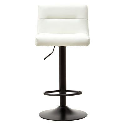 Bayona White Leather-Effect Bar Stool with Footrest Studio 55