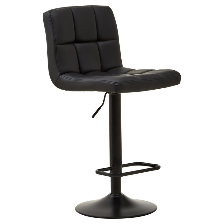 Bayona Black Faux Leather Adjustable Bar Chair with Footrest Studio 55