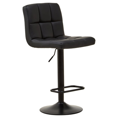 Bayona Black Faux Leather Adjustable Bar Chair with Footrest Studio 55