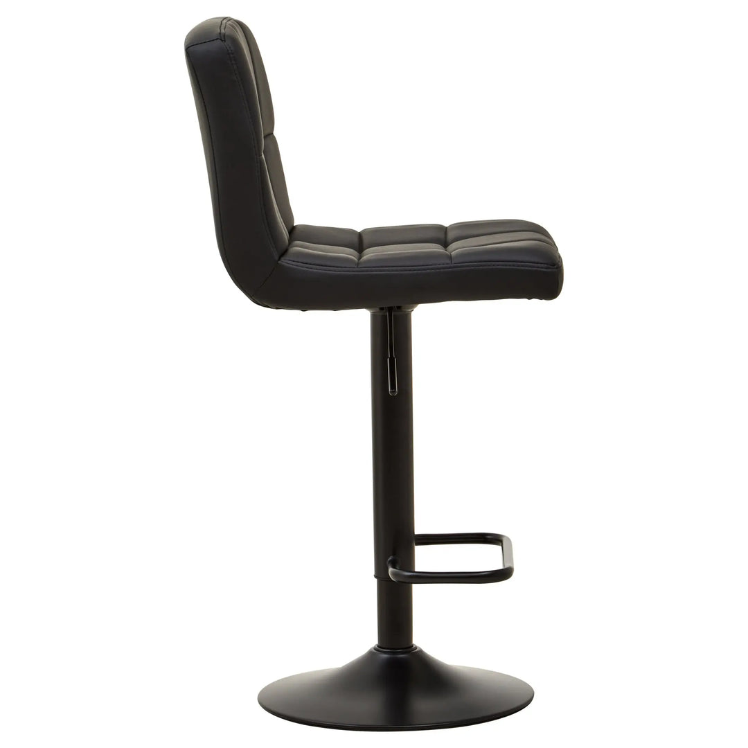 Bayona Black Faux Leather Adjustable Bar Chair with Footrest Studio 55