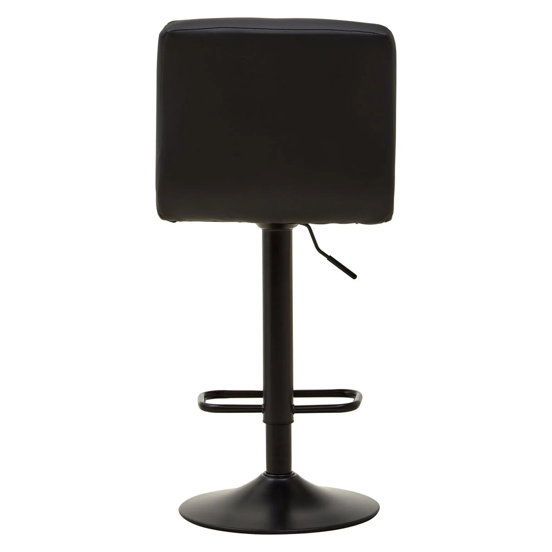 Bayona Black Faux Leather Adjustable Bar Chair with Footrest Studio 55