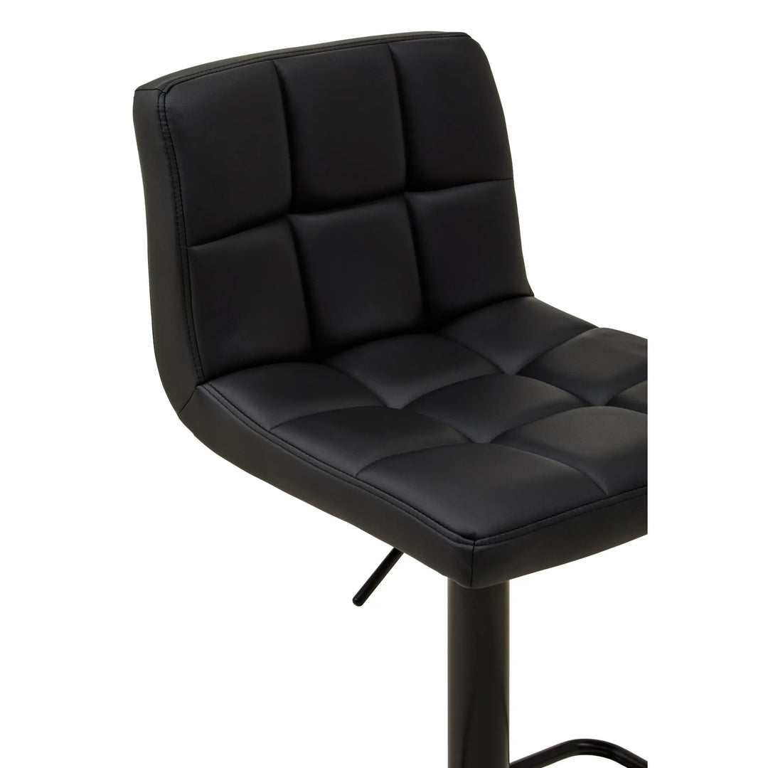 Bayona Black Faux Leather Adjustable Bar Chair with Footrest Studio 55
