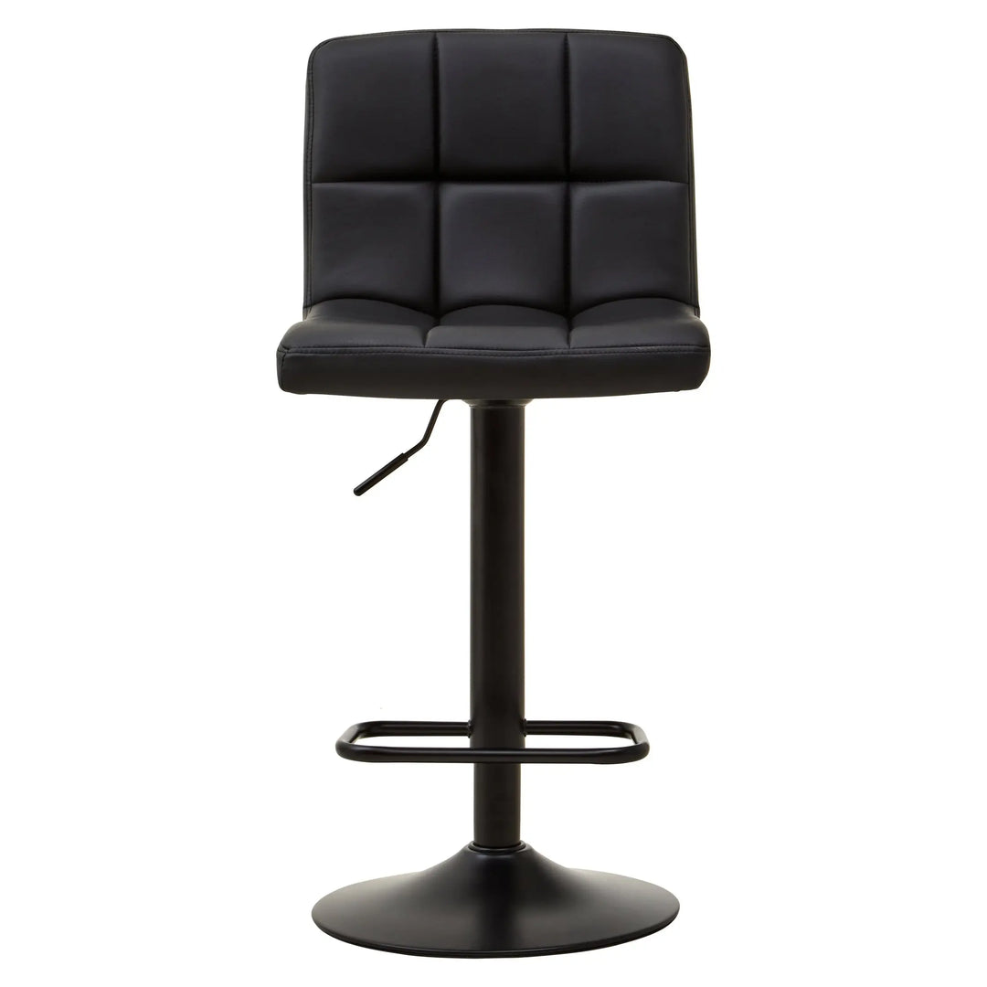 Bayona Black Faux Leather Adjustable Bar Chair with Footrest Studio 55