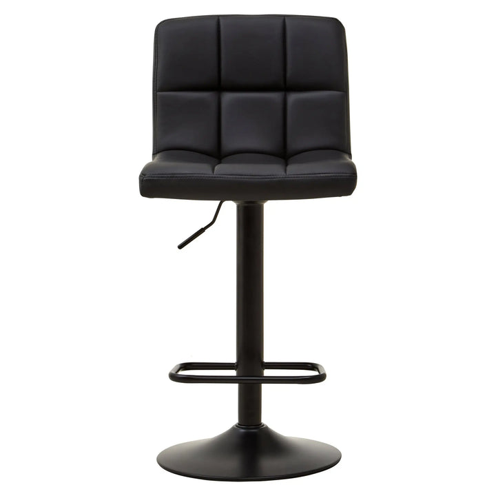 Bayona Black Faux Leather Adjustable Bar Chair with Footrest Studio 55