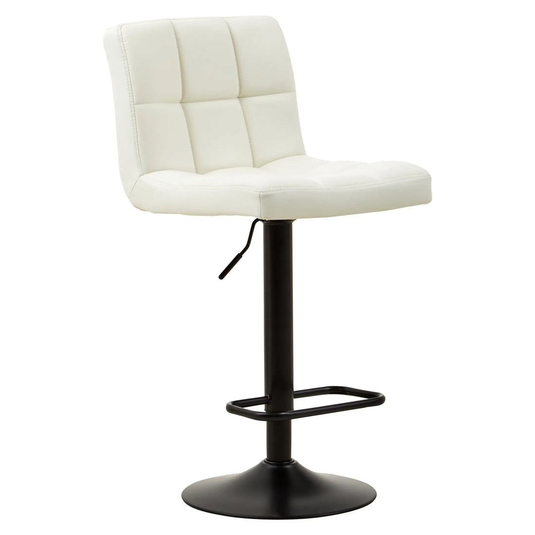 Bayona White Faux Leather Adjustable Bar Chair with Footrest Studio 55