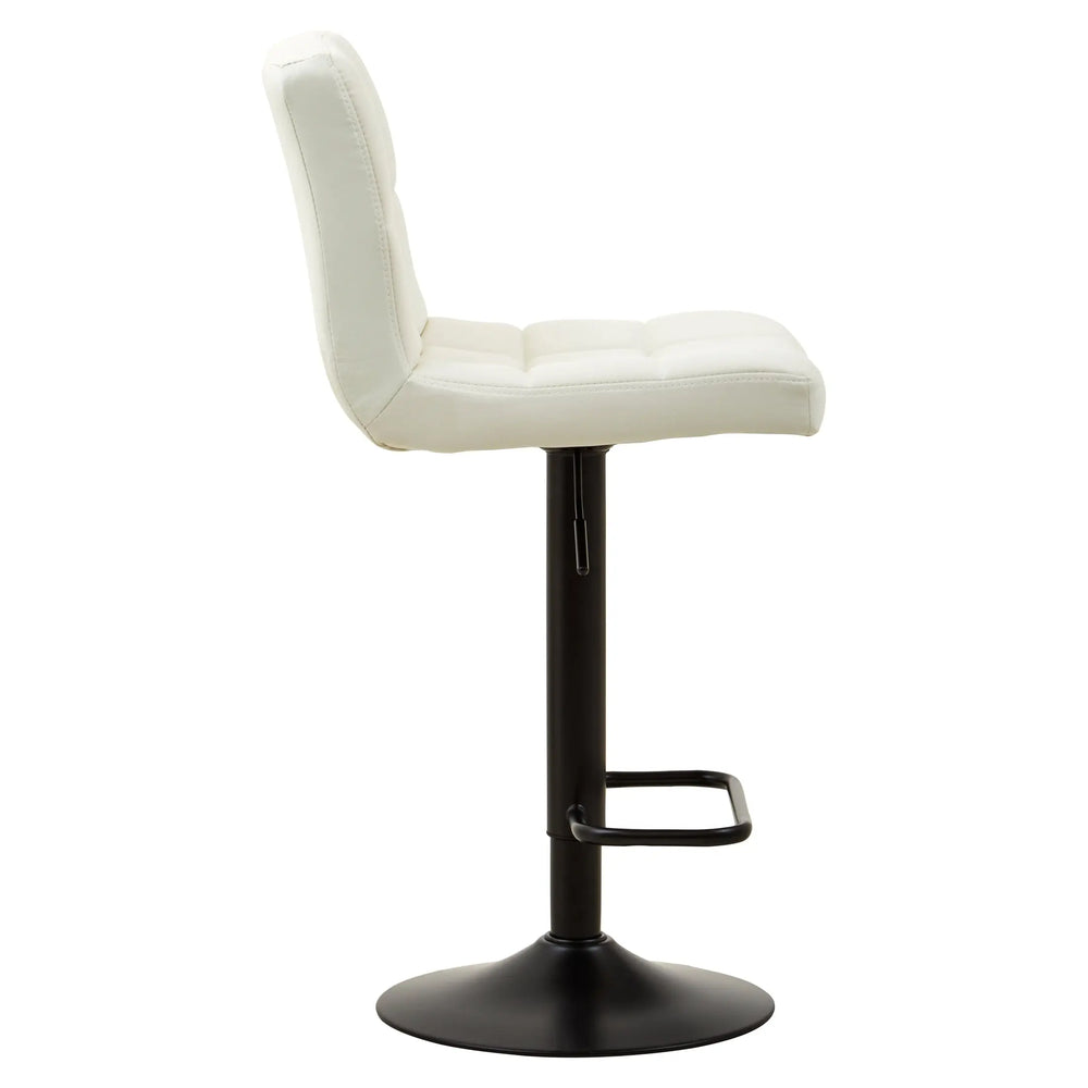 Bayona White Faux Leather Adjustable Bar Chair with Footrest Studio 55