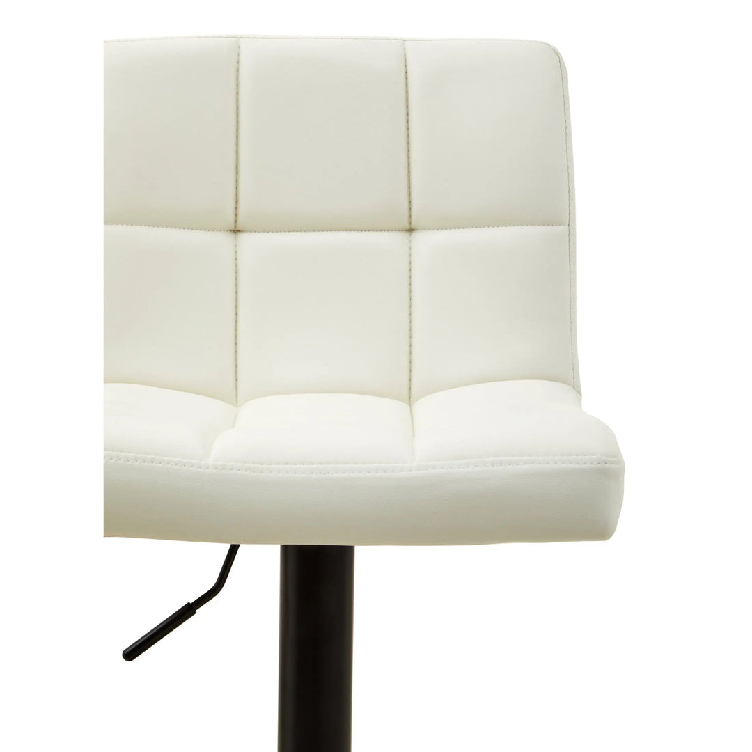 Bayona White Faux Leather Adjustable Bar Chair with Footrest Studio 55